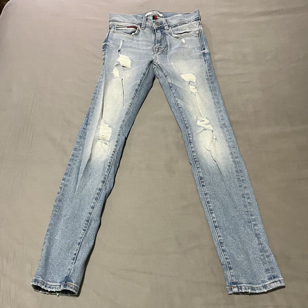TOMMY HILFIGER Womenβs Skinny Moulante Distressedβ Ankle Jeans 28x32